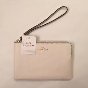 Coach Off-white Leather Wristlet